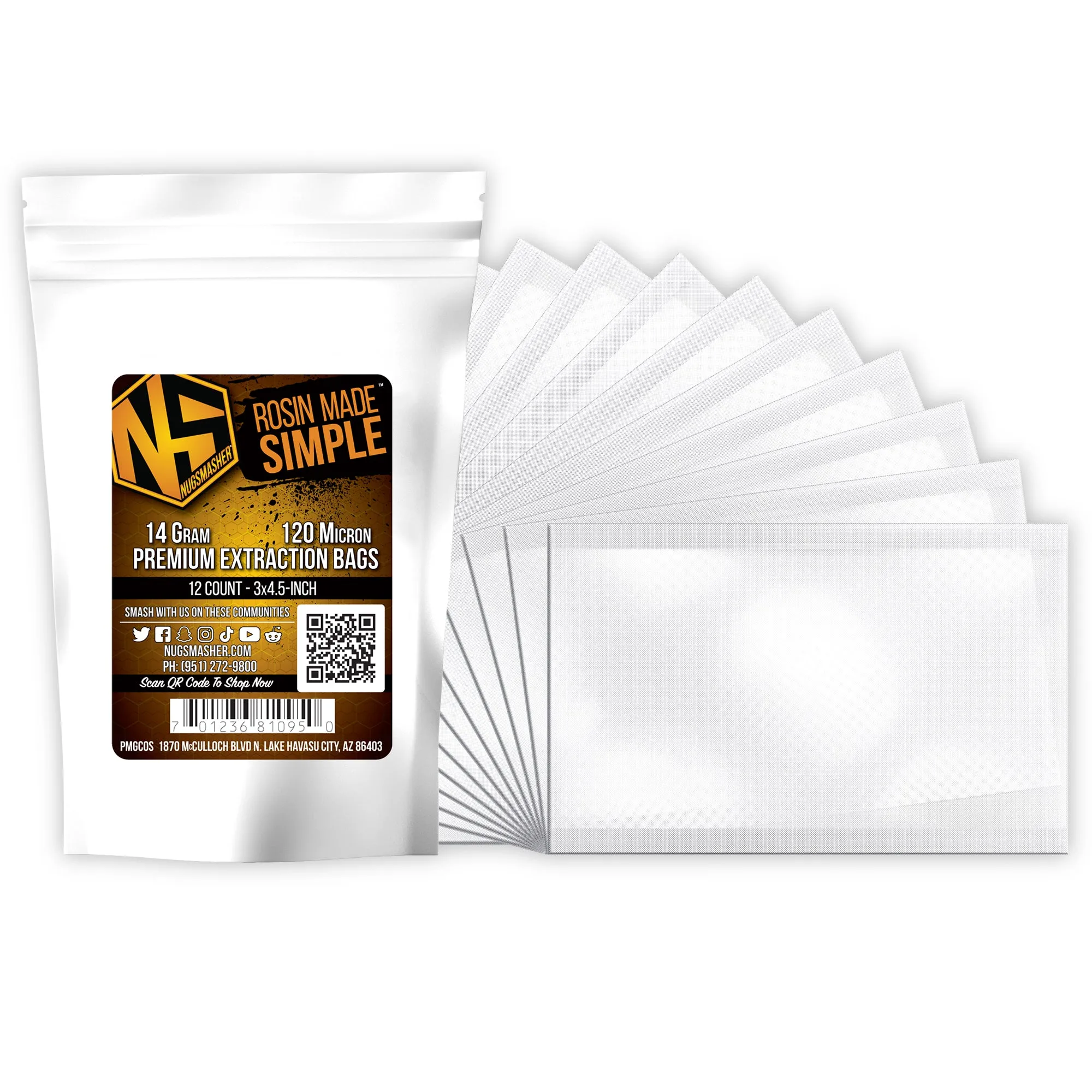 NugSmasher Rosin Bags 14g 120u