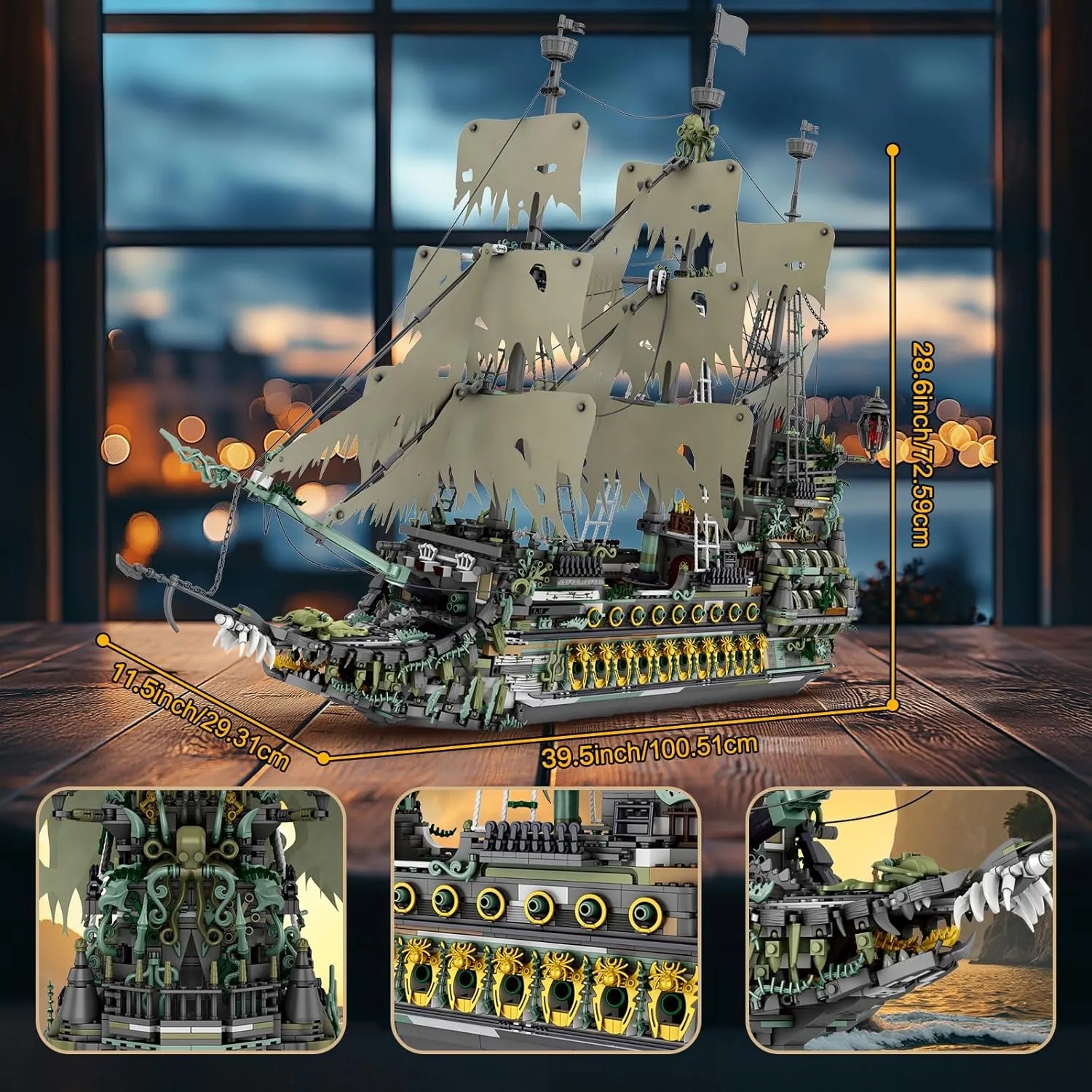 NutCracker Pirate Ship Building Blocks Set - Large MOC Pirate Ship Construction Model, Sailing Boat Toy Building Set, Christmas Birthday Gift for Adults & Kids 14  (5865 Pieces)