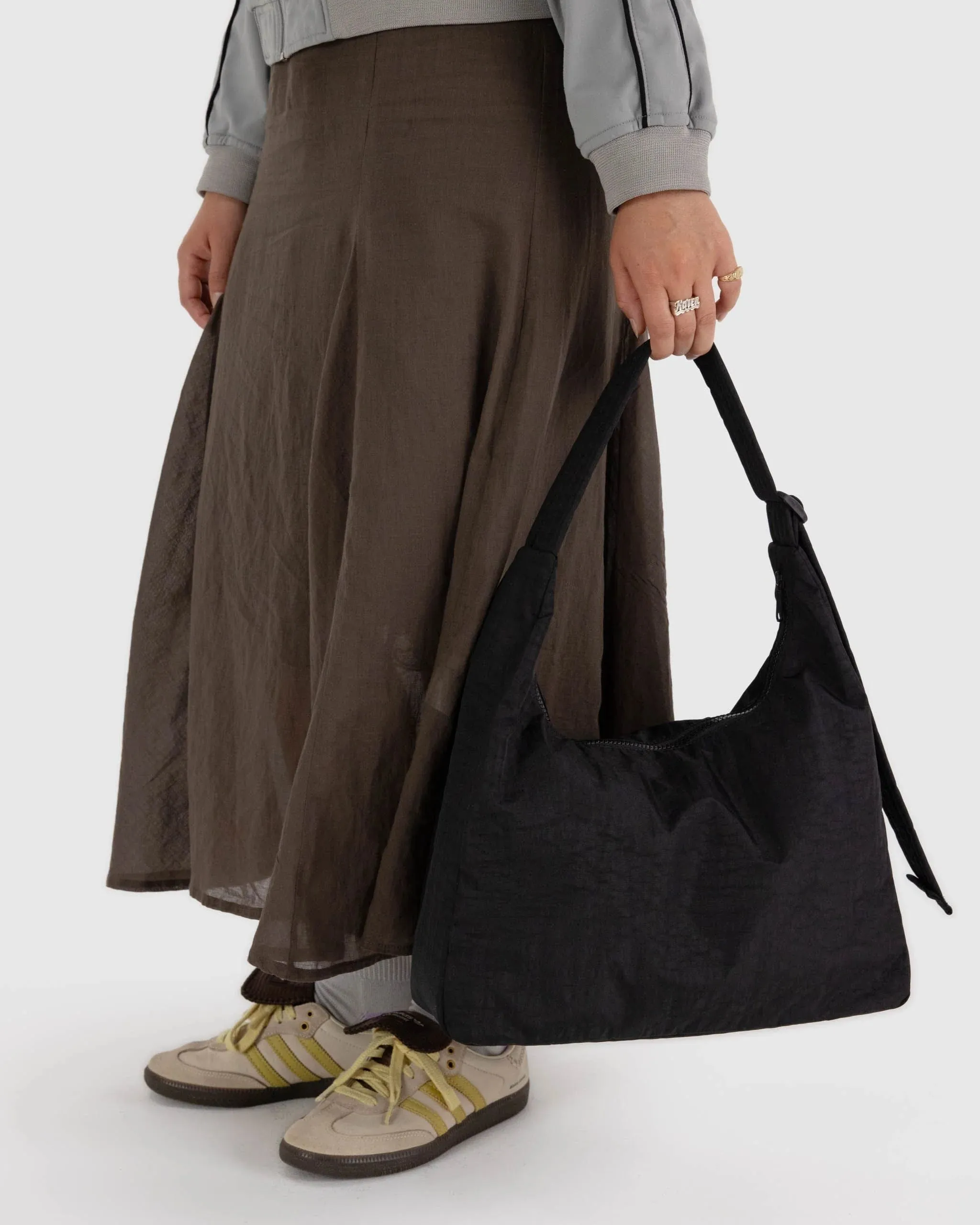 Nylon Shoulder Bag - Black