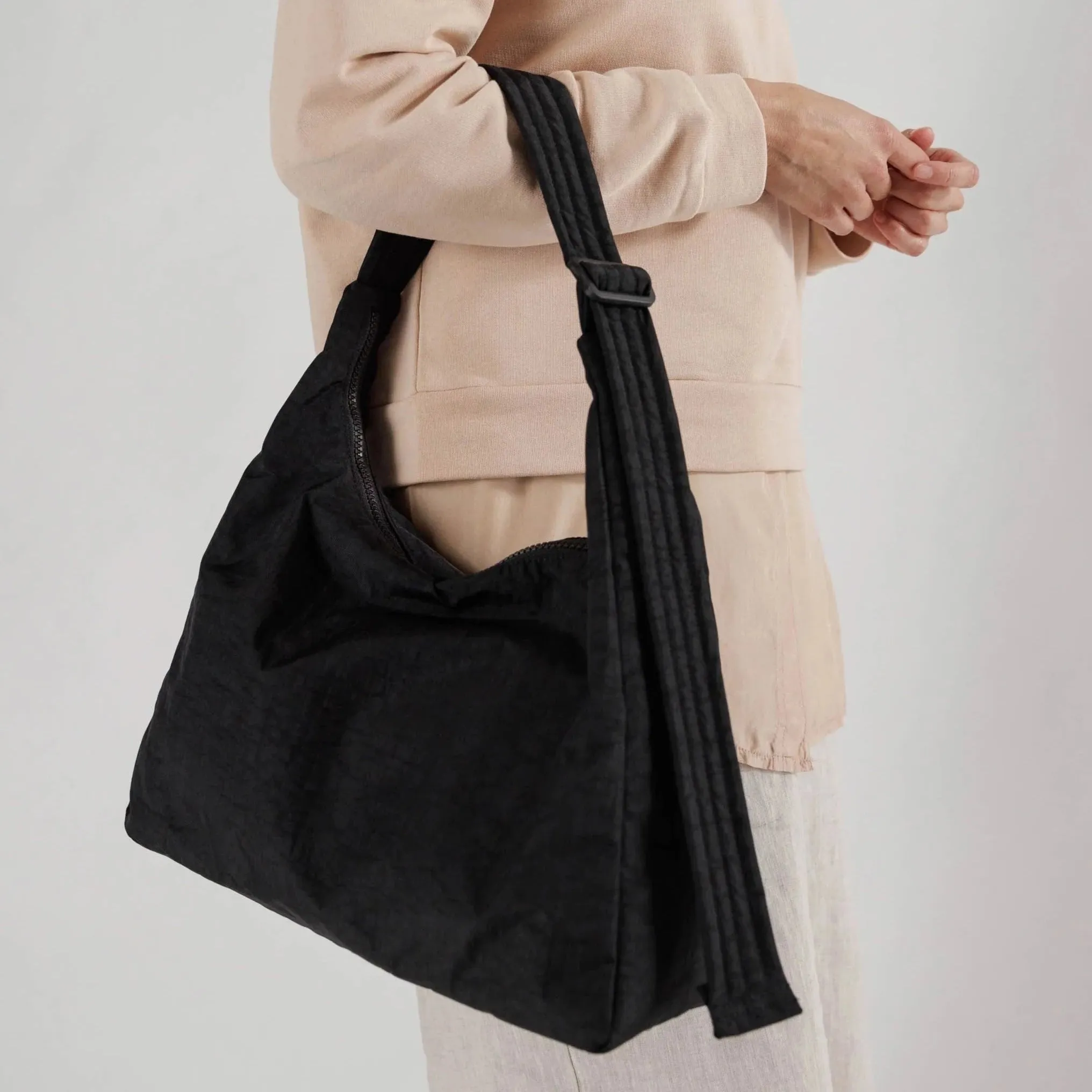 Nylon Shoulder Bag - Black