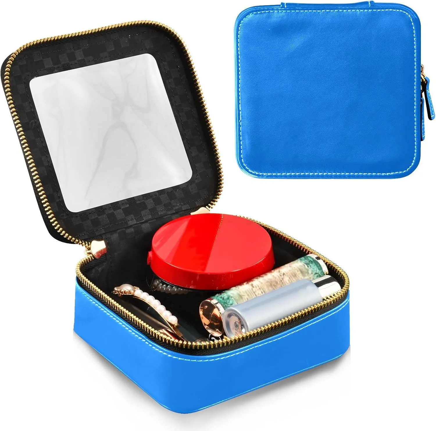 ODAWA Azure Clear Makeup Bag Portable Make Up Organizer Make Up Organizer Case for Backpack