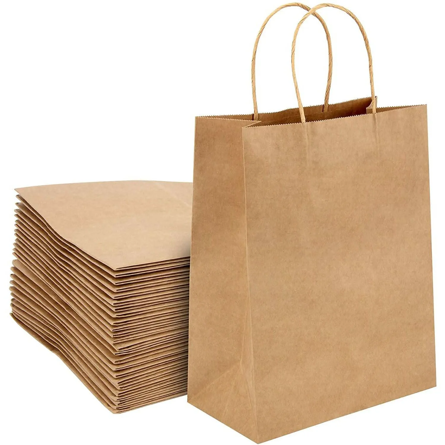 Paper Carry Bags (Brown) 32 x 34 x 15cm Large Size [100 Pack]