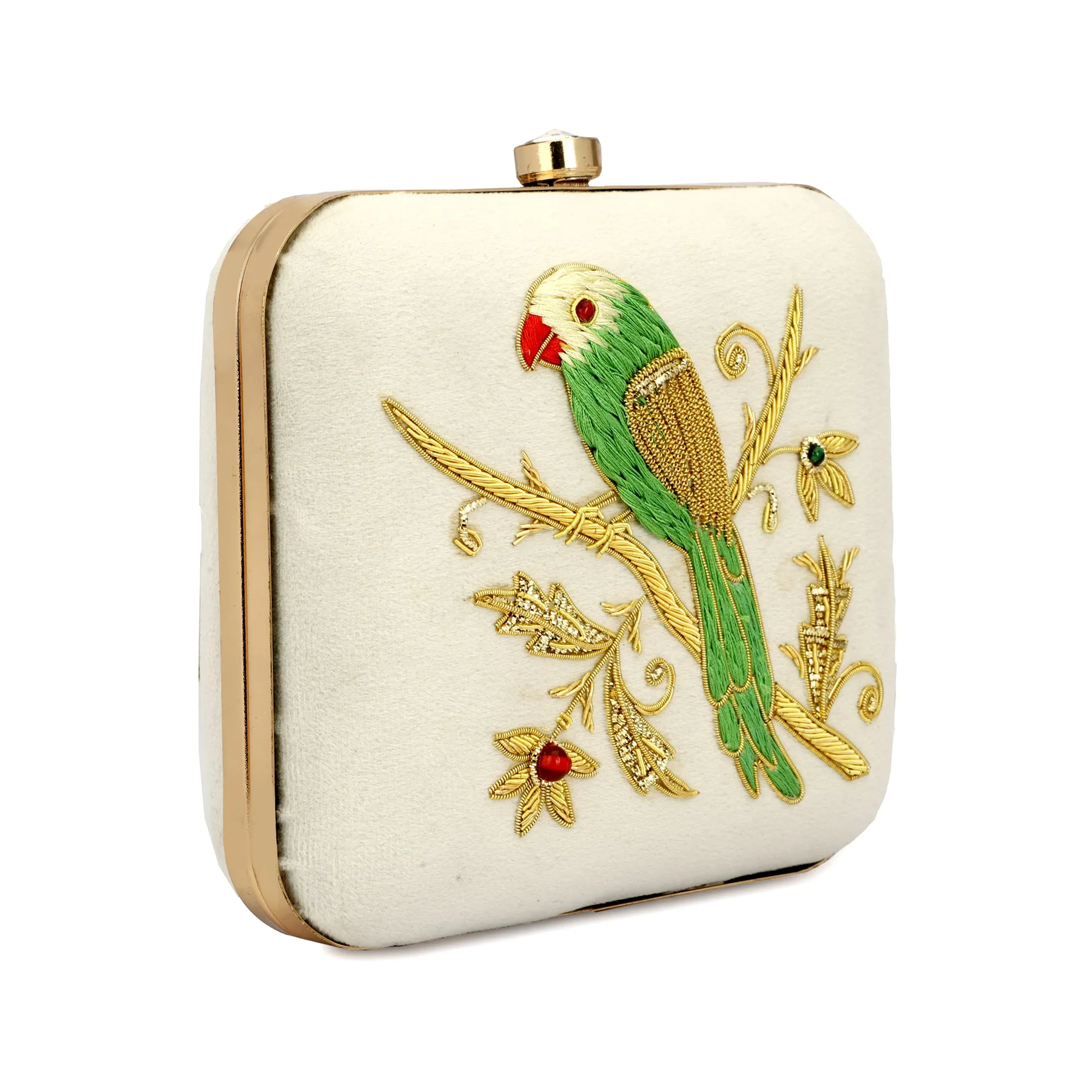 Parrot design designer partywear clutch purse