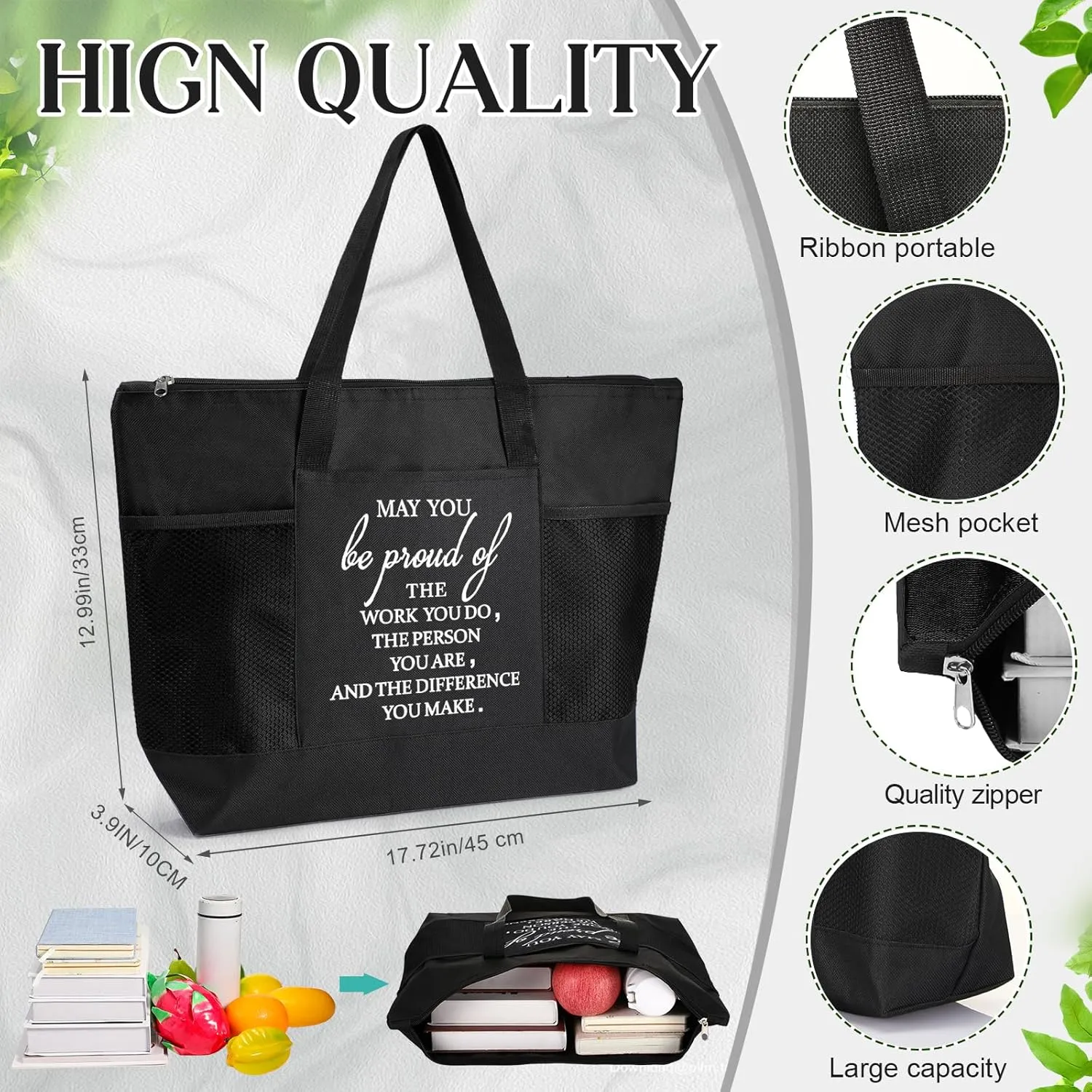 Paterr Nurse Tote Bags Employee Appreciation Gift for Coworker May You Be Proud of the Work Sign Nurse Bag