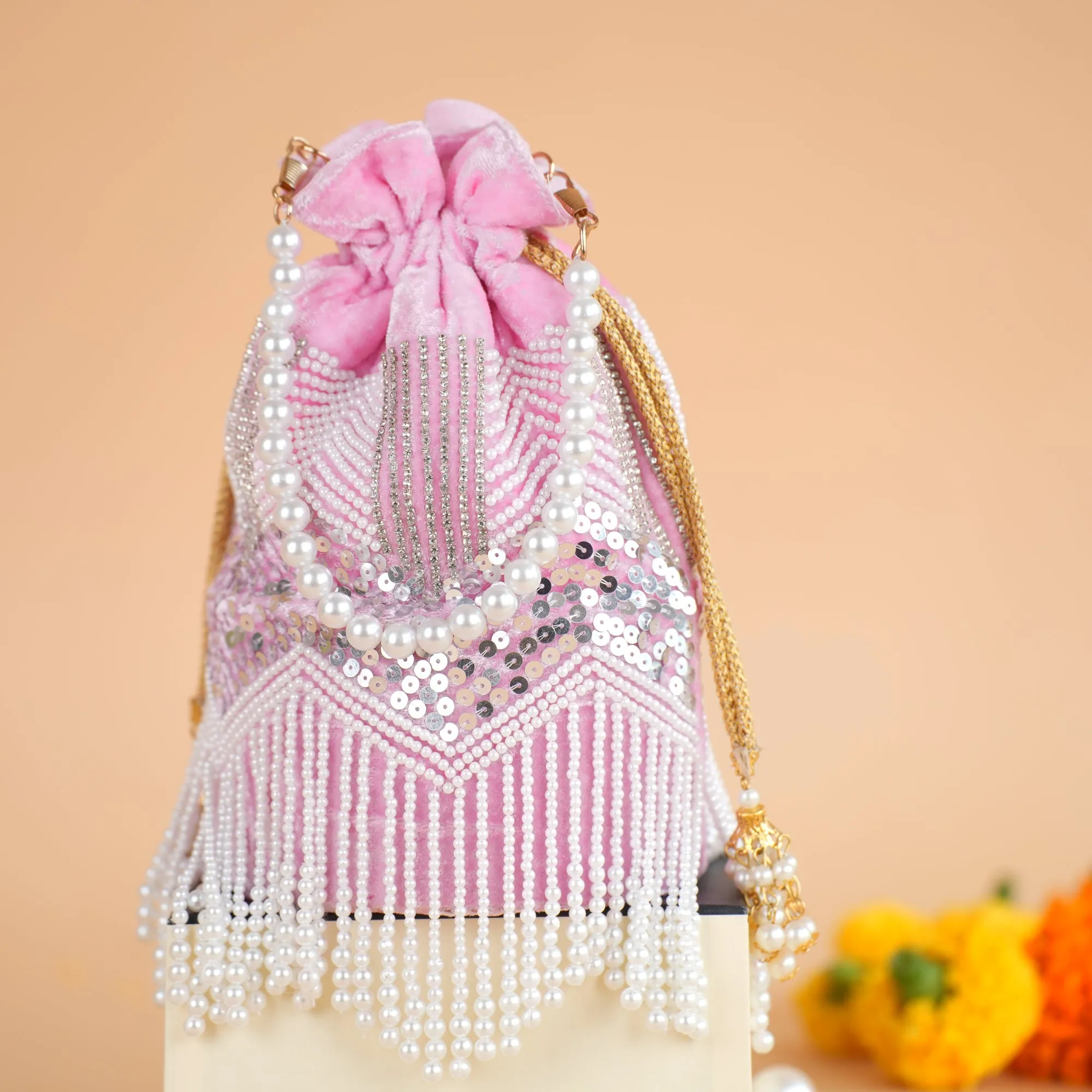 Pearl Fringed Potli Bag