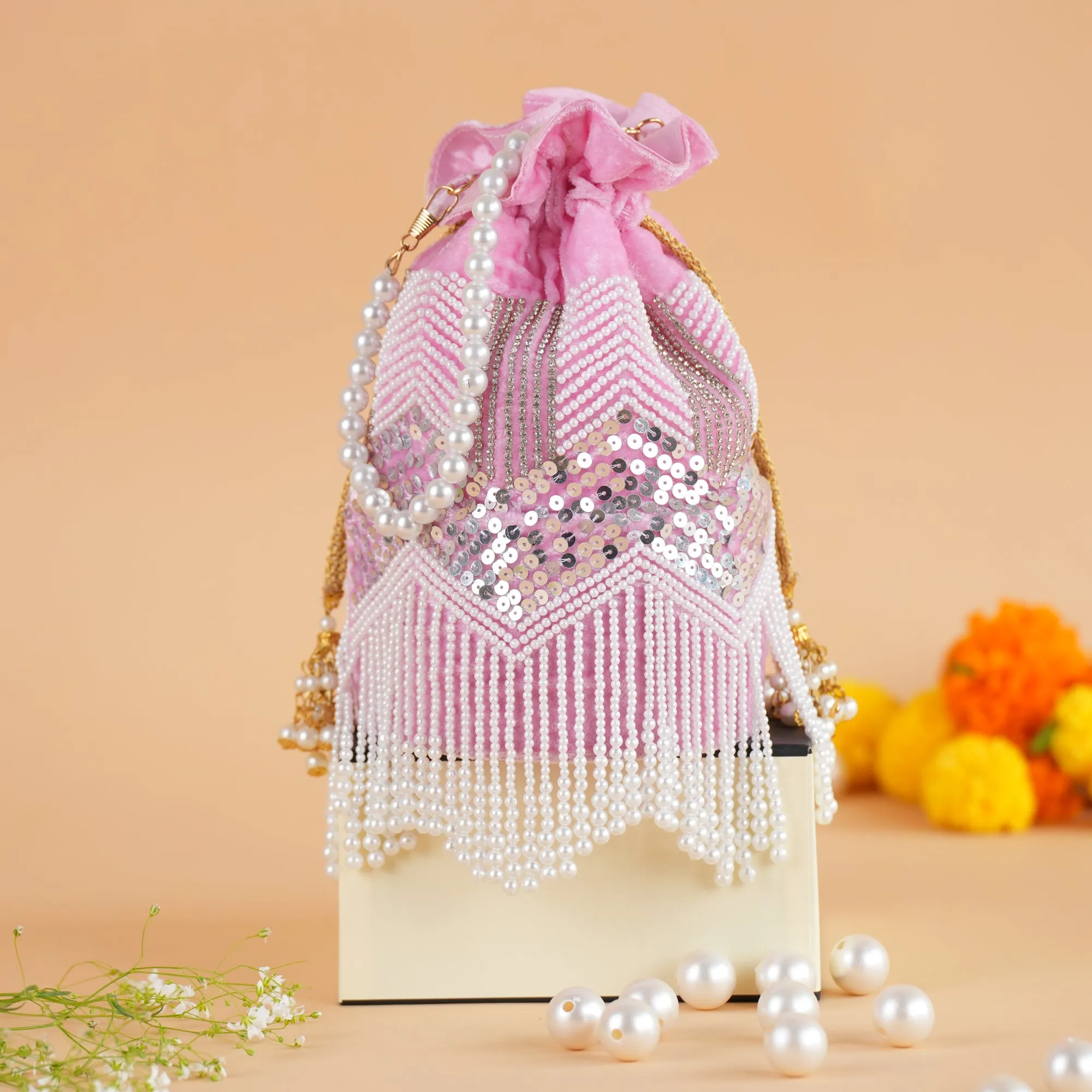 Pearl Fringed Potli Bag
