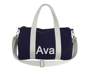 Personalized Gym Bag for Women Men Duffel Custom Bag Embroidered Name on Bag Navy Blue