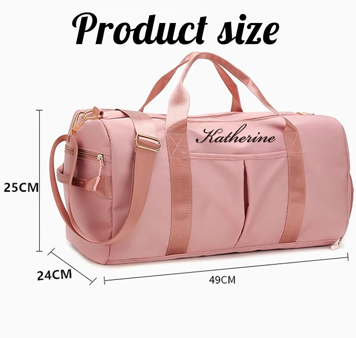 Personalized Travel Bag Customized Duffel Bag Customized Weekend Overnight Bags Custom Dance Bag with Wet and Dry Bag and Shoe Compartment Overnight Bridesmaid Gifts(Purple)