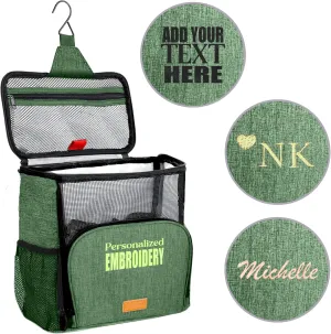 Personalized Travel Toiletry Bag, Shower Caddy Tote Bag with Full Size Bottle Compatible, Custom Bath Organizer for College Dorms, Gym, Camp, Travel, Gift for Women & Men Includes Luggage Tag.