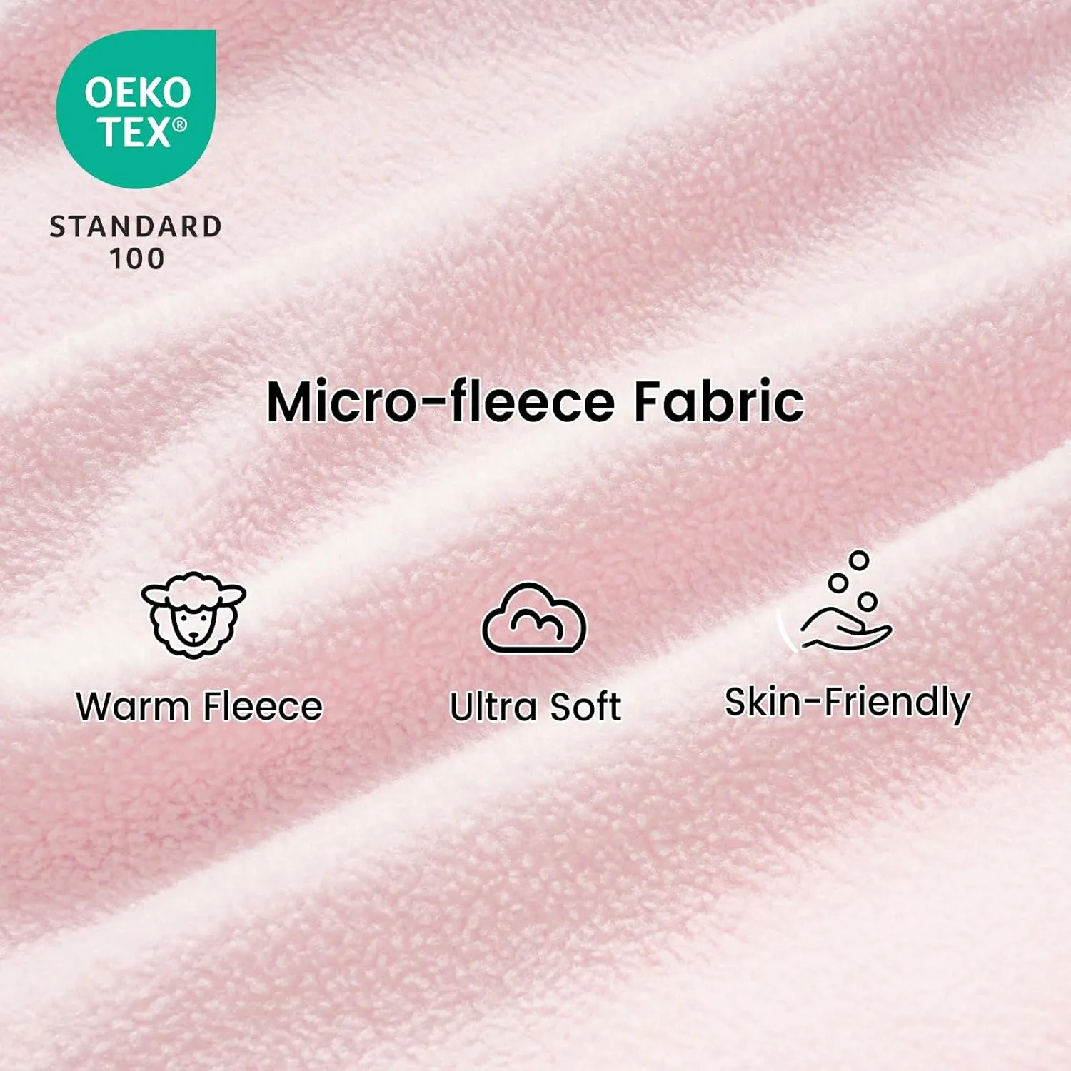 PHF Warm Micro-Fleece Baby Sleep Sack 18-24 Months, Soft Baby Wearable Blanket, 2-Way Zipper Sleeping Bags, 2 Pack Comfy Sleeping Sack for Infant Newborn Girls, X-Large Size, Oat Milk & Pink