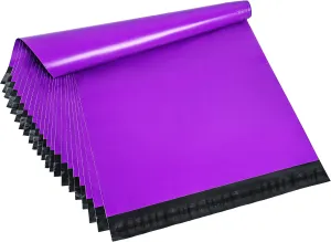 Poly Mailers 14.5 x 19 Medium Size Shipping Bags 50 Pack Self Seal Mailing Envelopes for Clothing, Accessories and Documents - Purple