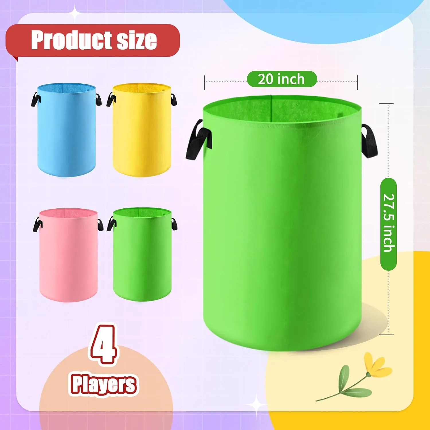 Potato Sack Race Bags, Soft Heavy Gauge Felt Sack Race Bags with Handles for Adults and Kids, Outdoor Games Backyard Games, Birthday Party, Carnival Field Day Lawn Family Reunion