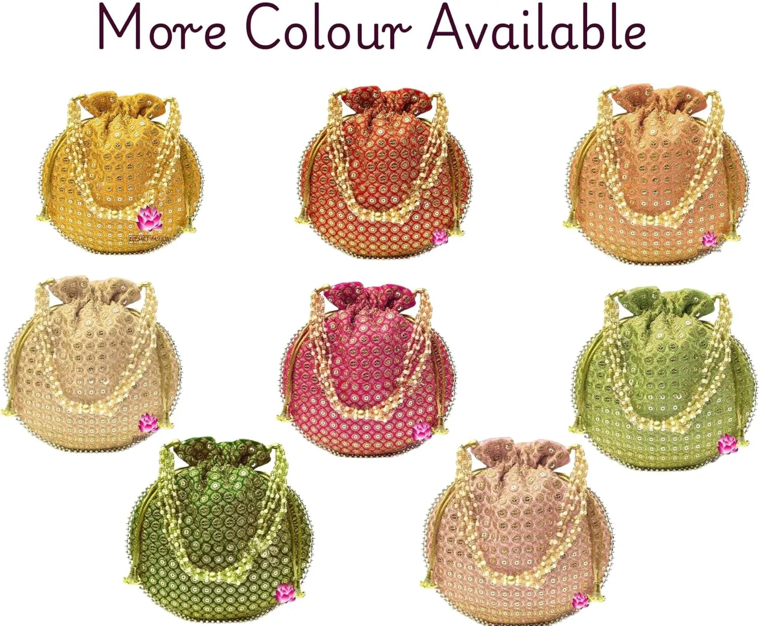 Potli Bag For Women Ethnic Designer Embroidery Work Batwa Pearls Handle With Intricate Bridal Drawstring Stylish Bridal Women