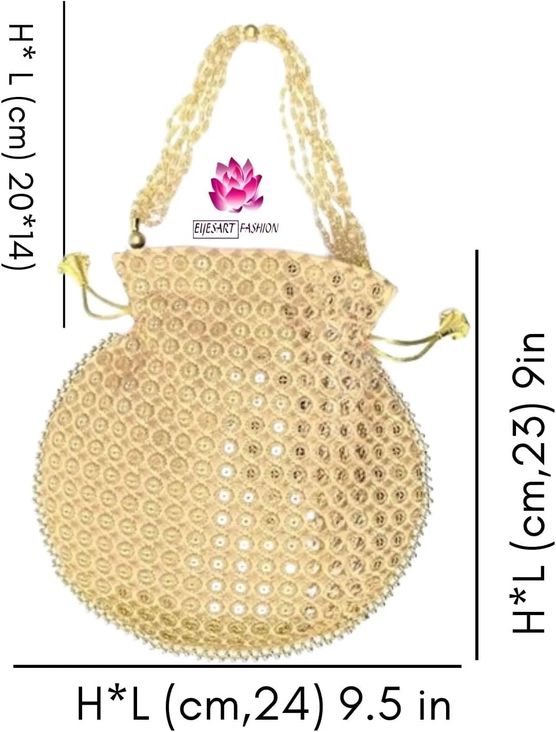 Potli Bag For Women Ethnic Designer Embroidery Work Batwa Pearls Handle With Intricate Bridal Drawstring Stylish Bridal Women
