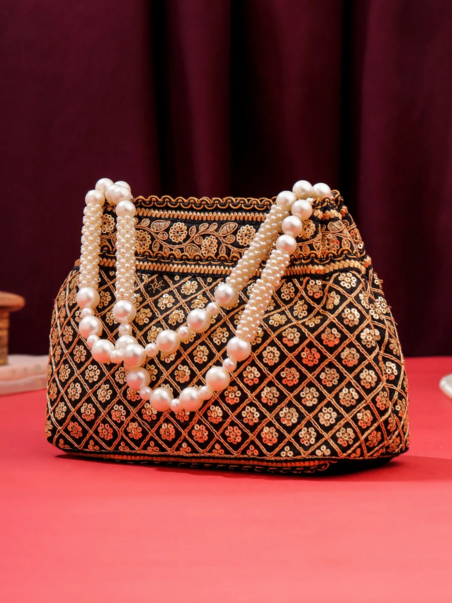 Potli Bags: Traditional Handcrafted Potli Bags with Intricate Embroidery | 20x12 cm | Multicolour