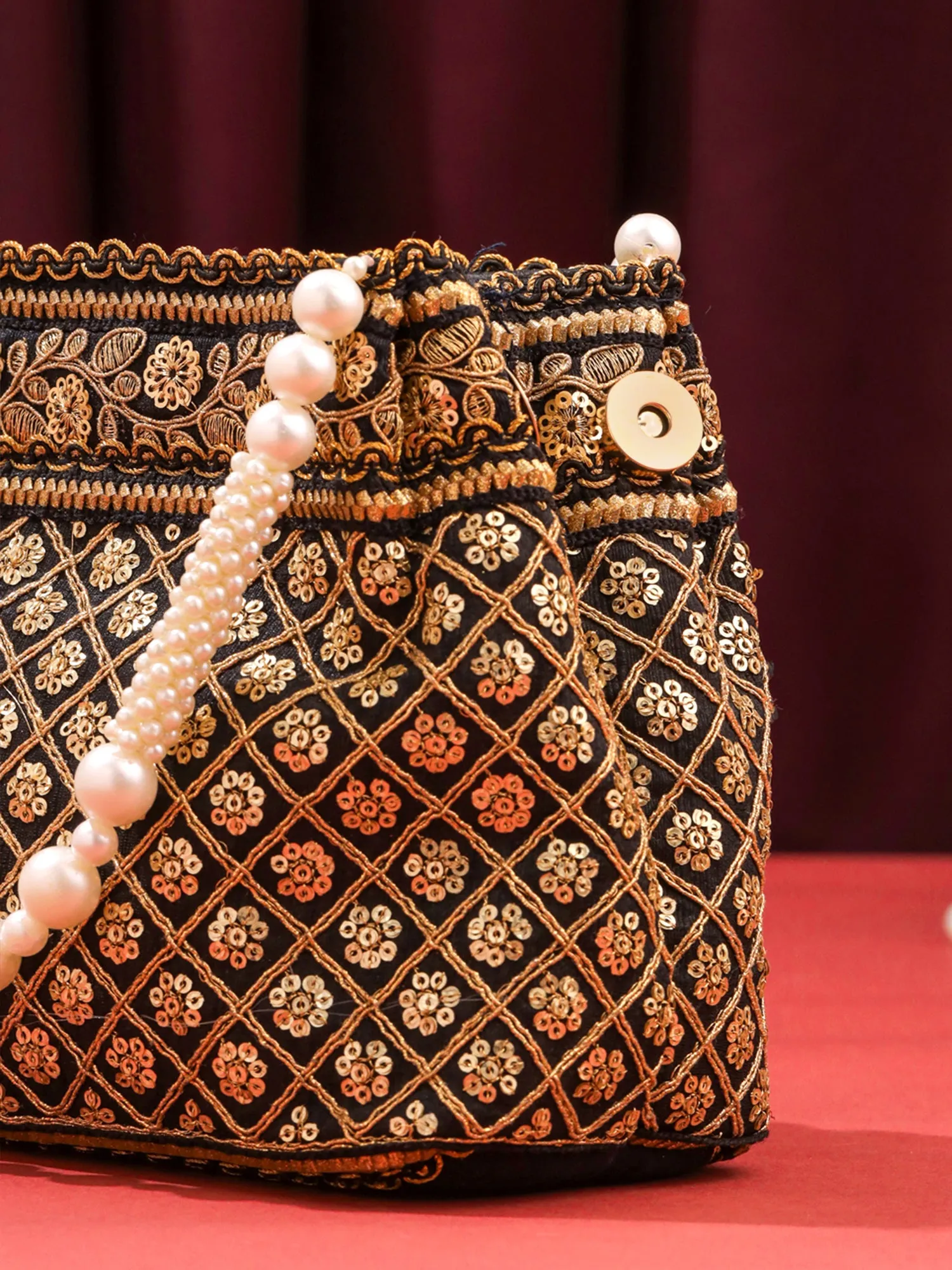 Potli Bags: Traditional Handcrafted Potli Bags with Intricate Embroidery | 20x12 cm | Multicolour