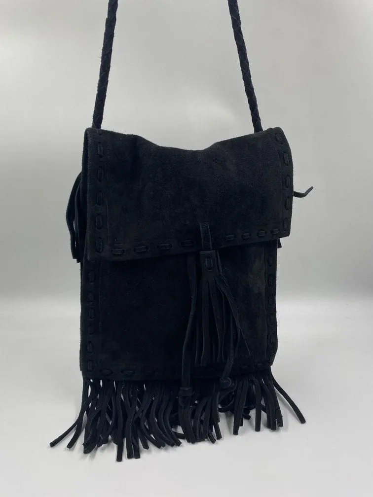 Prada Black Suede Fringed Bag