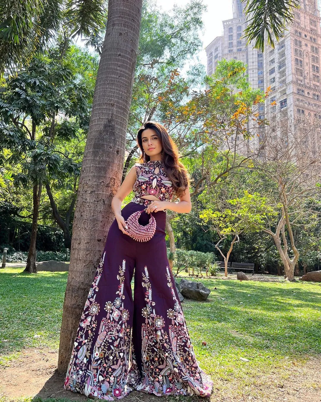 Prerna in Our Nano Pearl Boat Bag - Purple
