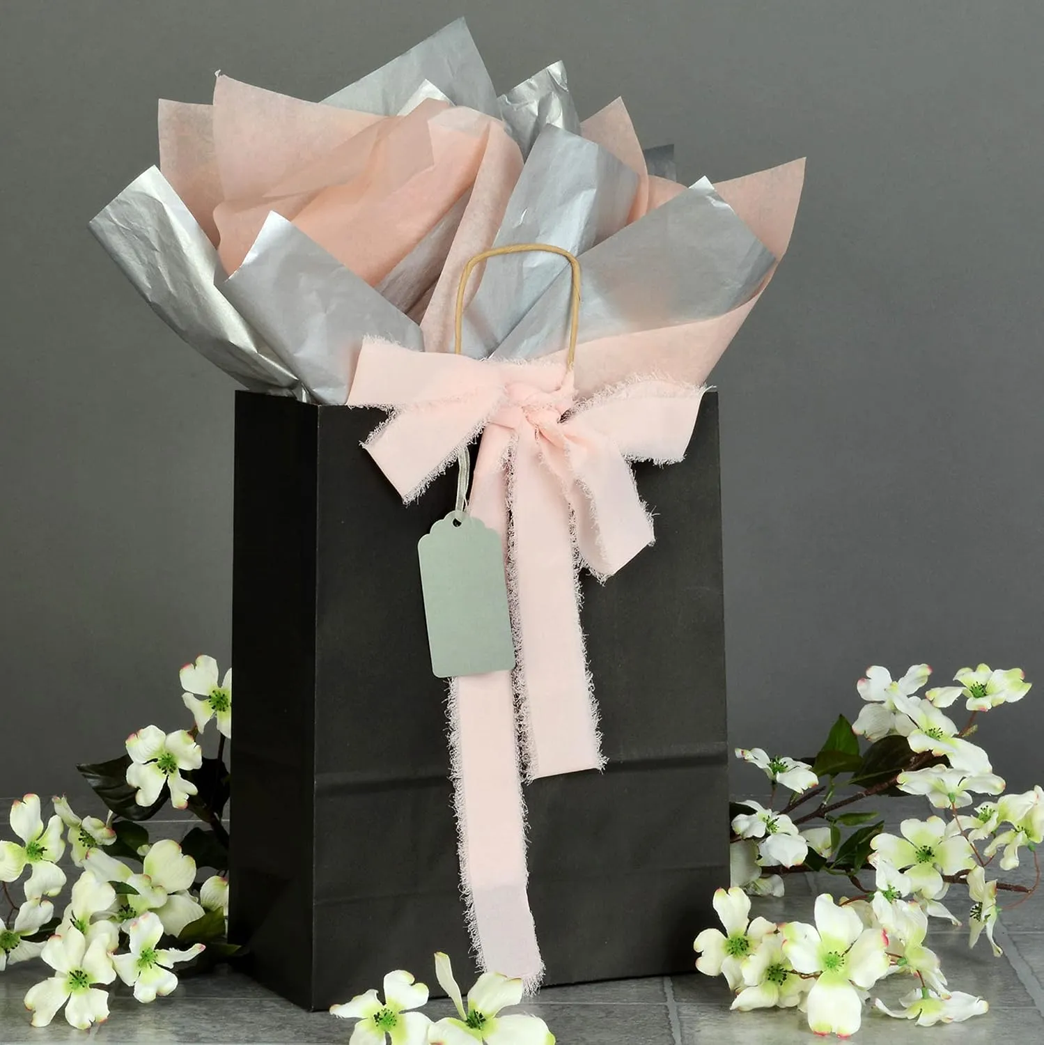 Prime Line Packaging Black Gift Bags with Handles, Medium Kraft Paper Shopping for Small Business, Boutiques, Retail Stores Use, Bulk, 10x5x13 100 Pack