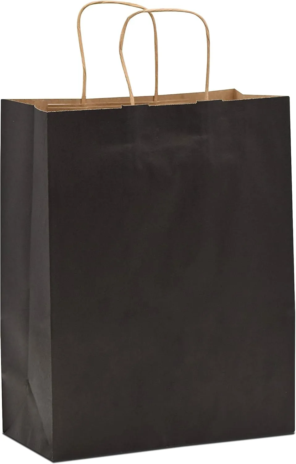 Prime Line Packaging Black Gift Bags with Handles, Medium Kraft Paper Shopping for Small Business, Boutiques, Retail Stores Use, Bulk, 10x5x13 100 Pack