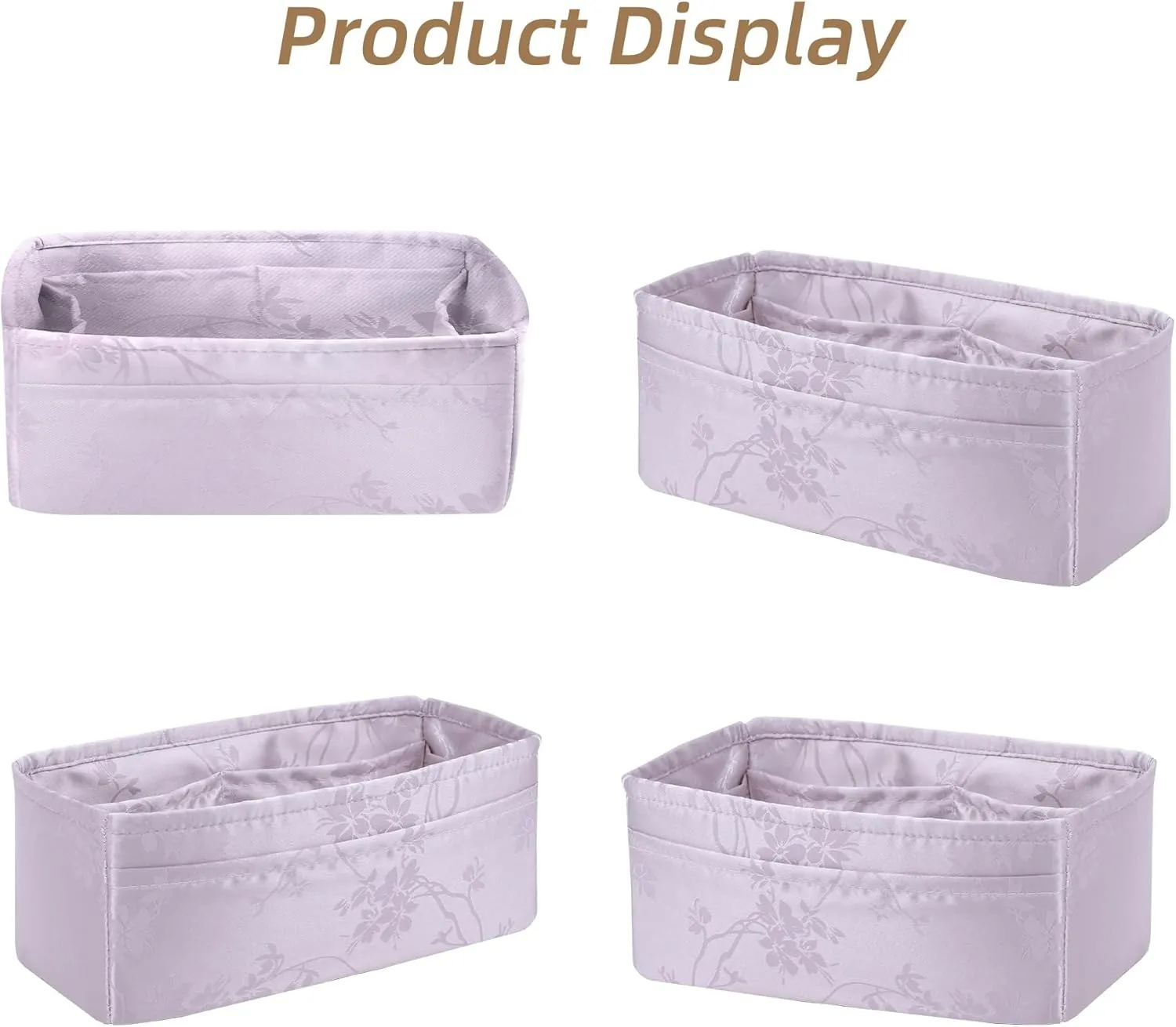 Purse Organizer Insert Fits Birkin Bags, Birkin 30 Bag insert, Silky Smooth Bag Organizer for Luxury Handbag Tote Shaper, Large capacity inner Bag (BK30, Pale Purple)