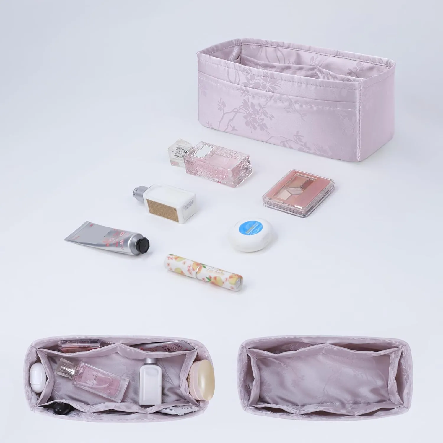 Purse Organizer Insert Fits Birkin Bags, Birkin 30 Bag insert, Silky Smooth Bag Organizer for Luxury Handbag Tote Shaper, Large capacity inner Bag (BK30, Pale Purple)
