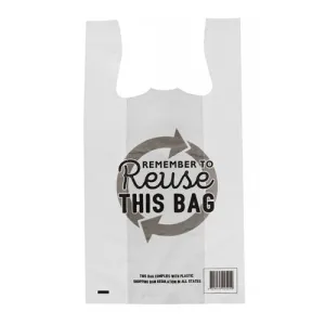 QLD Compliant Small White Singlet  Resuseable Checkout Bags