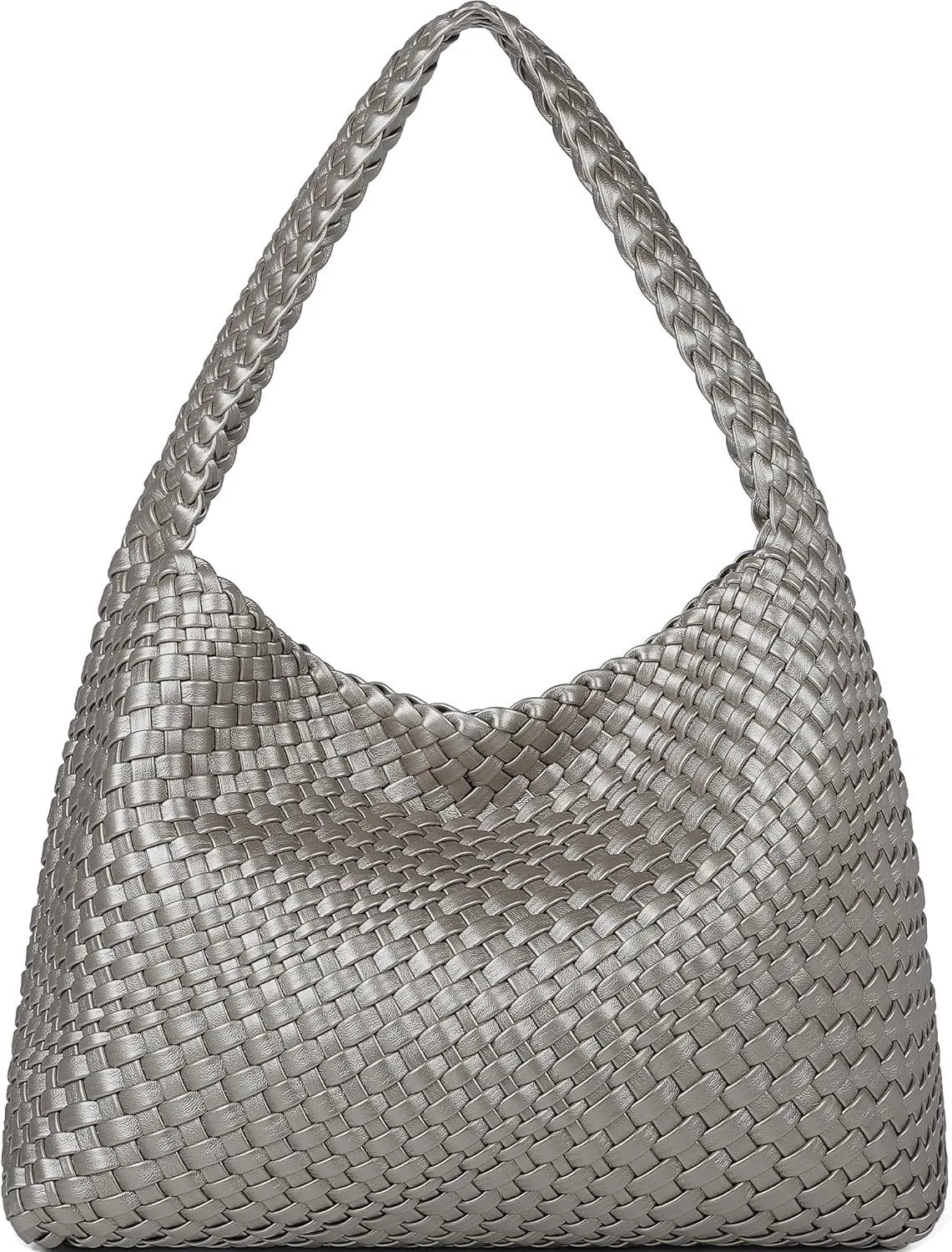 Queenoris Fashion Woven Purse for Women Top-handle Shoulder Bag Soft Summer Hobo Tote Bag