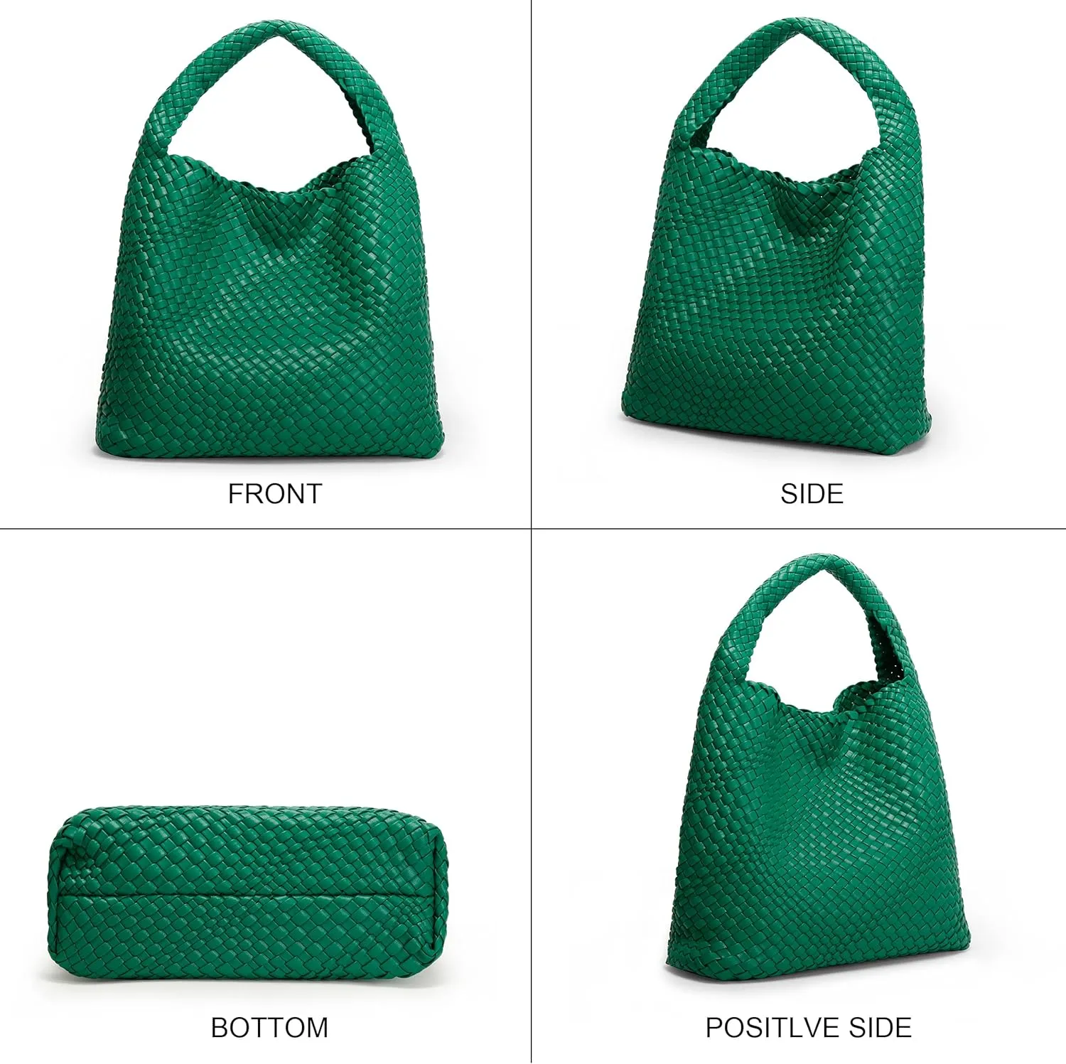 Queenoris Fashion Woven Purse for Women Top-handle Shoulder Bag Soft Summer Hobo Tote Bag