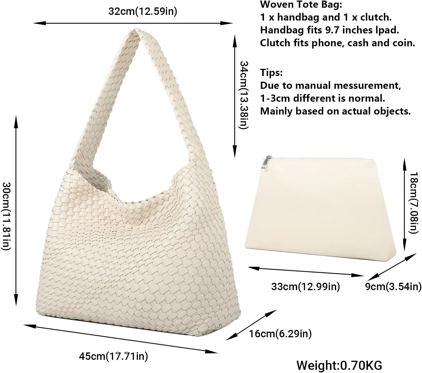 Queenoris Fashion Woven Purse for Women Top-handle Shoulder Bag Soft Summer Hobo Tote Bag