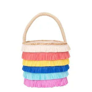 Raffia Fringed Woven Straw Bag