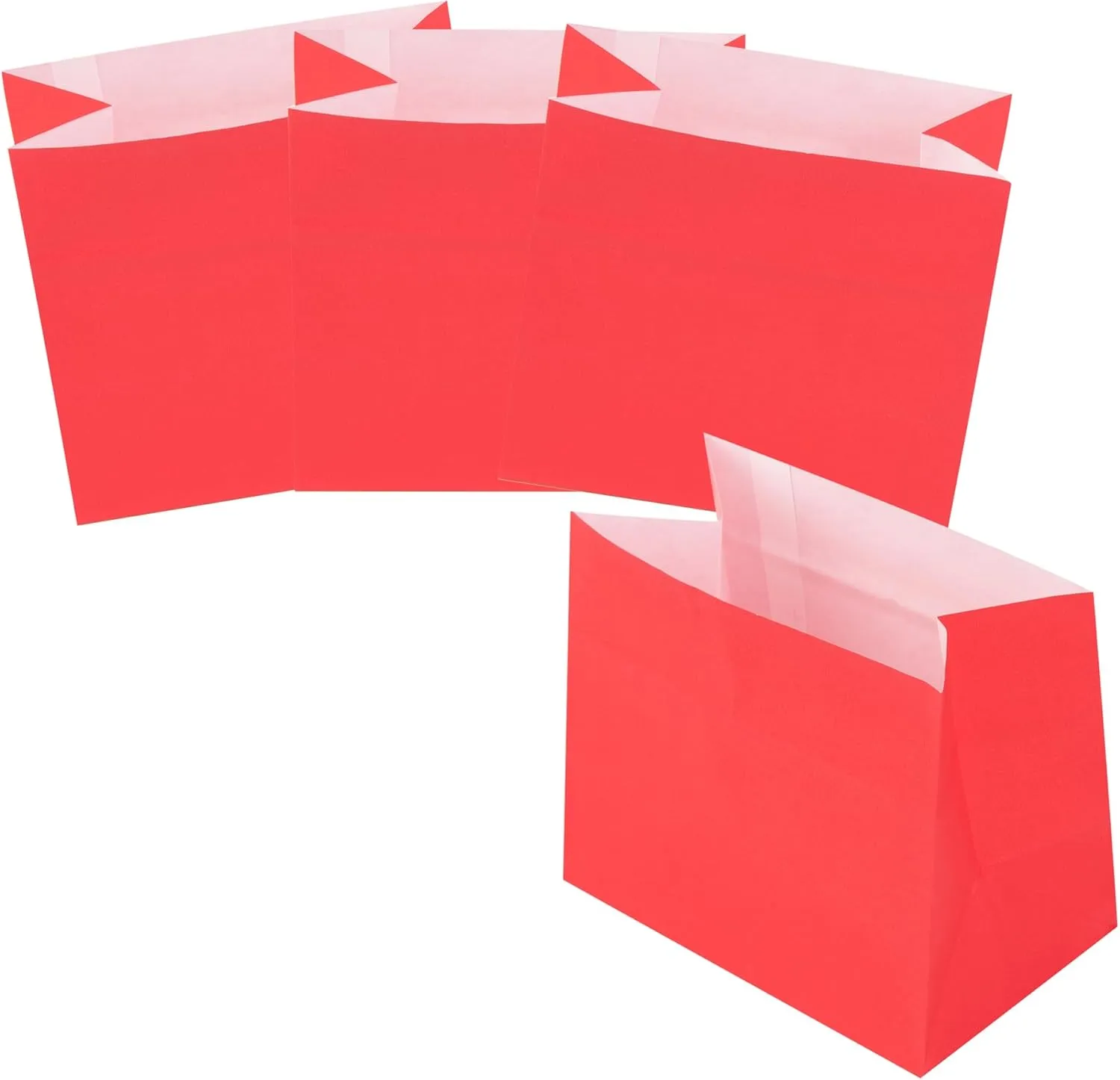 Restaurantware-Bag Tek 4.3 x 2.5 x 3.8 Inch Paper Bags for Snacks - 100 Large Food Bags, Disposable, Sustainable, Red, Microwavable, Freezable