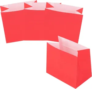 Restaurantware-Bag Tek 4.3 x 2.5 x 3.8 Inch Paper Bags for Snacks - 100 Large Food Bags, Disposable, Sustainable, Red, Microwavable, Freezable