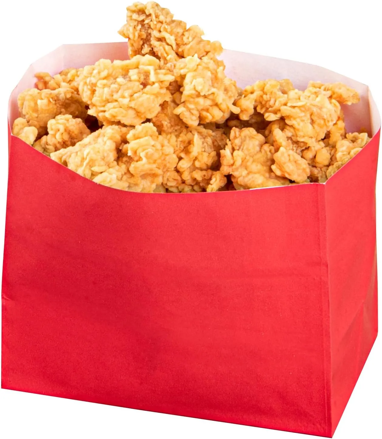 Restaurantware-Bag Tek 4.3 x 2.5 x 3.8 Inch Paper Bags for Snacks - 100 Large Food Bags, Disposable, Sustainable, Red, Microwavable, Freezable