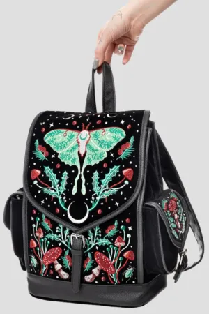 Restyle Autumnal Equinox Backpack Gothic Moth Mushroom Design