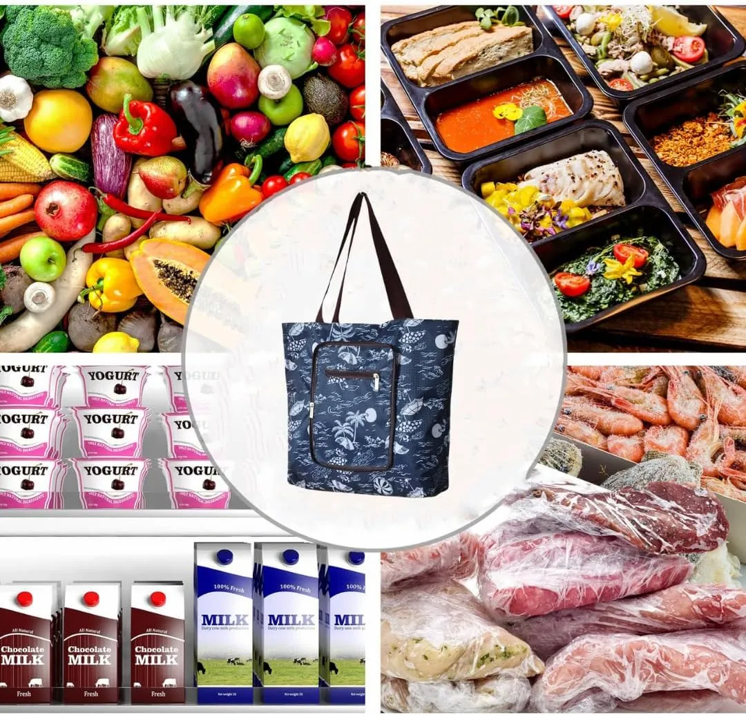 Reusable Shopping Bags Foldable Washable Waterproof Large Grocery Bags Heavy Duty Sturdy Daily Bags