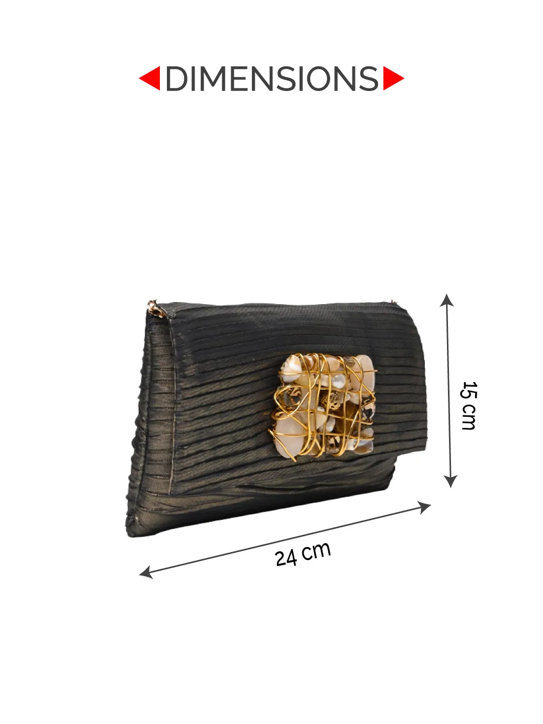 Rocia By Regal Grey Women Heavy Buckled Clutch