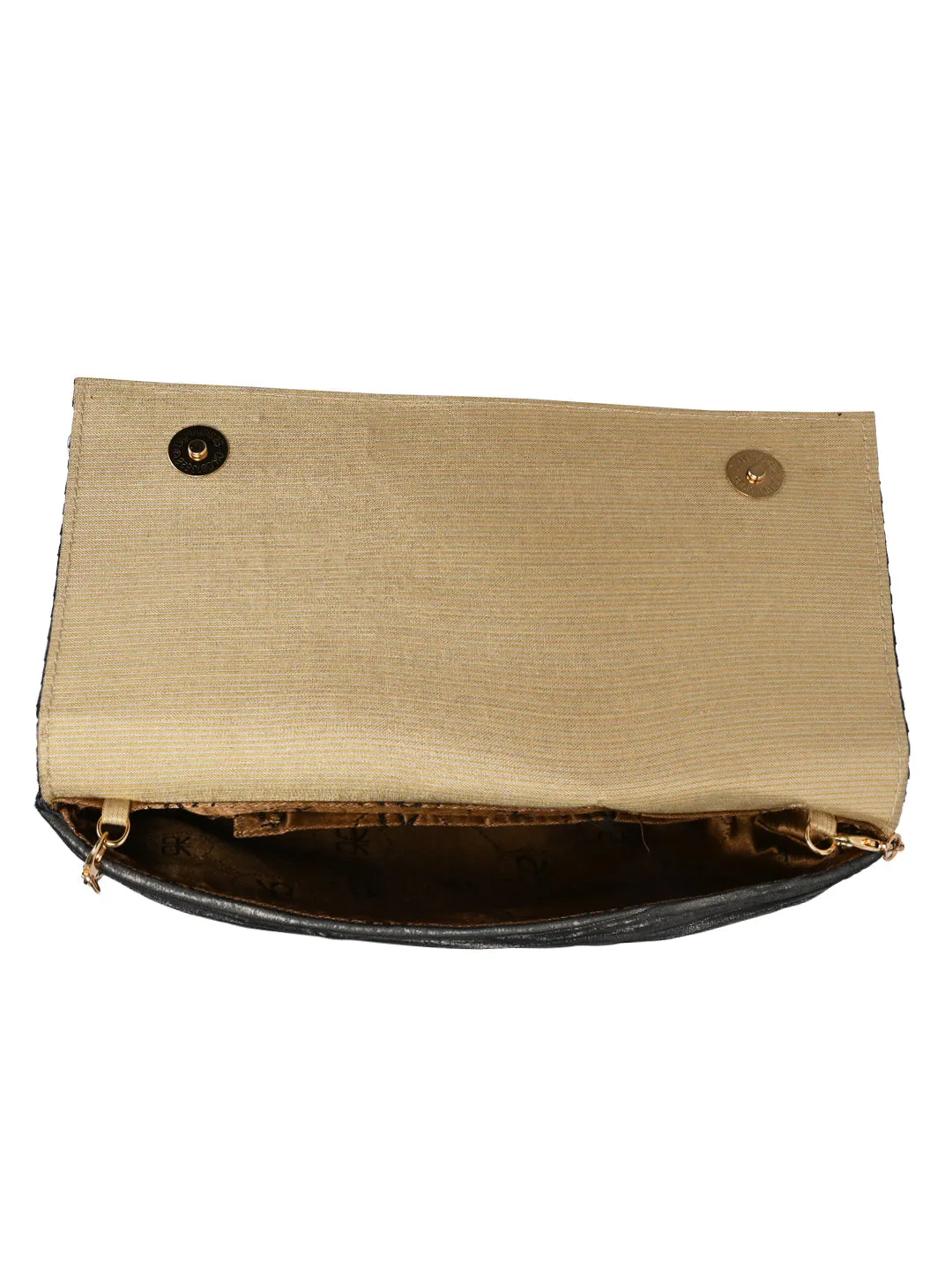 Rocia By Regal Grey Women Heavy Buckled Clutch