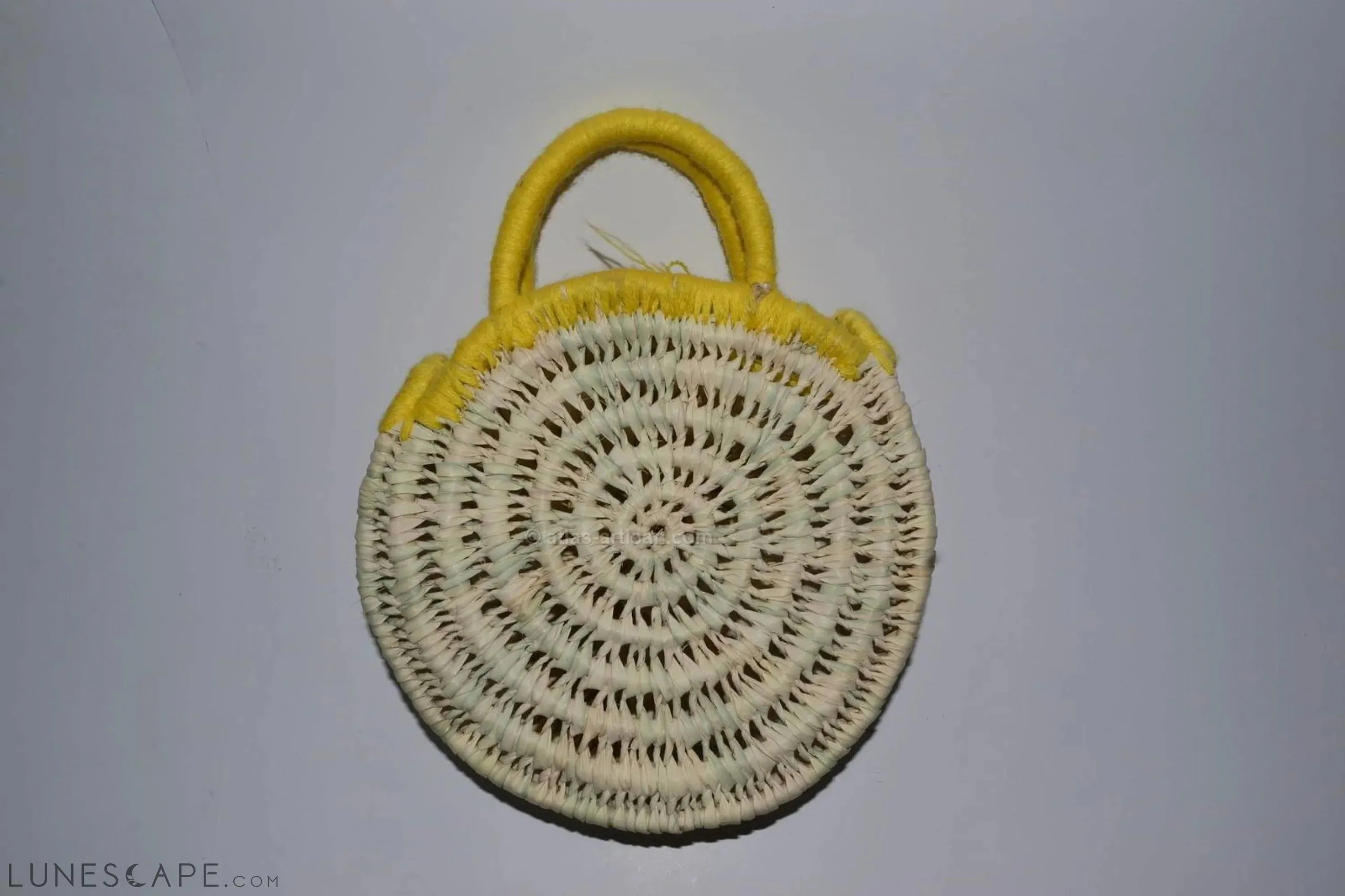 Sac à Main Chachiya Round Fringed Raffia Top-Handle Bag Handmade