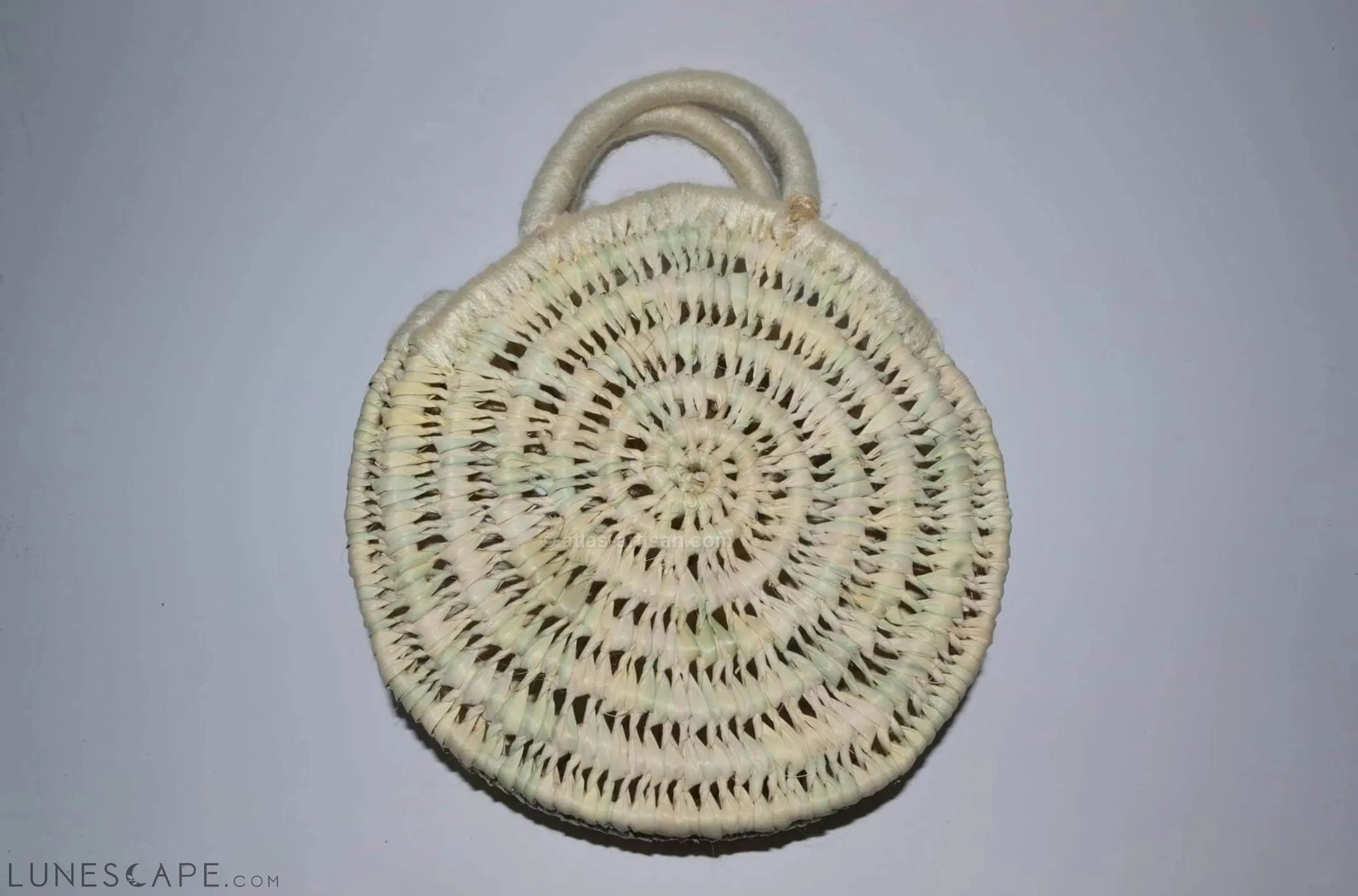 Sac à Main Chachiya Round Fringed Raffia Top-Handle Bag Handmade
