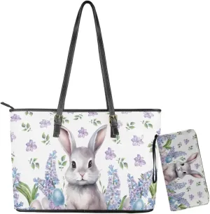 Saddle Purses for Women Easter Day Shoulder Bags Zipper Wallet 2 Pcs