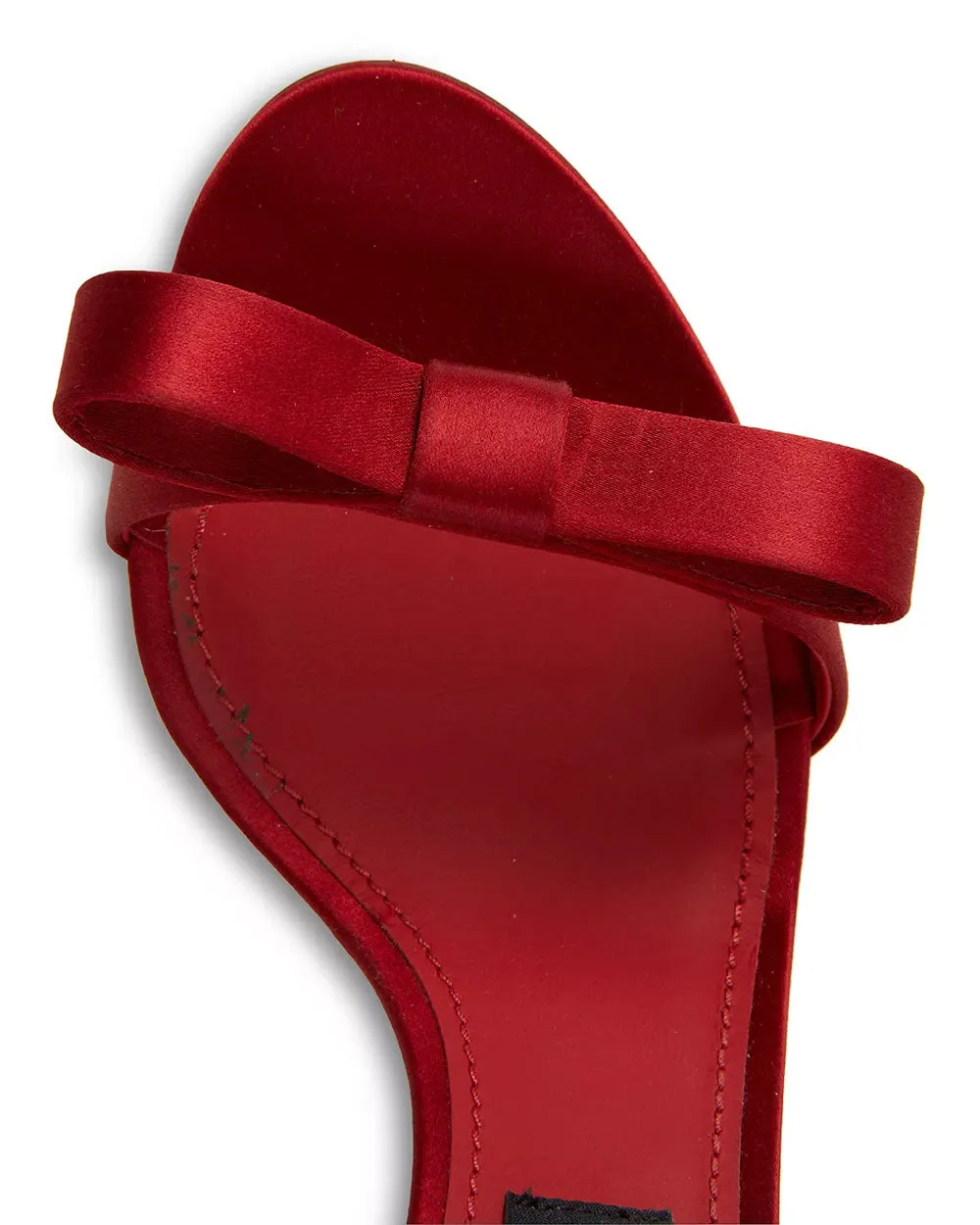 Satin Bow Sandal in Red