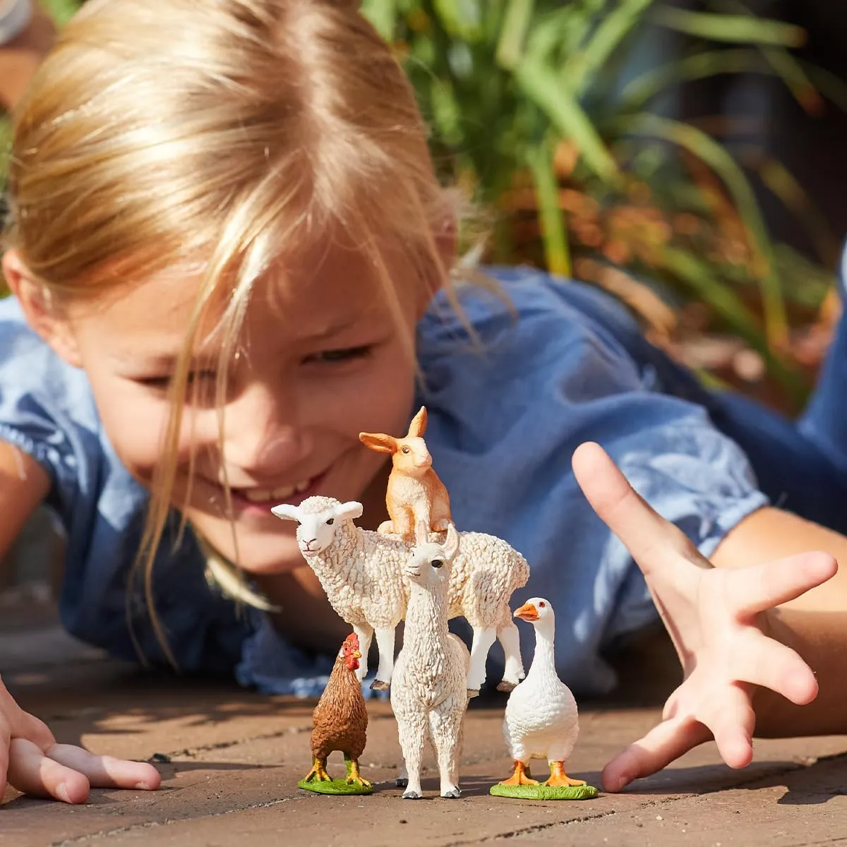 Schleich Farm World 5-Piece Farm Animal Toy Set Including Cute Llama, Rabbit, Sheep, Hen and Goose Animal Toys for Toddlers & Kids Ages 3 