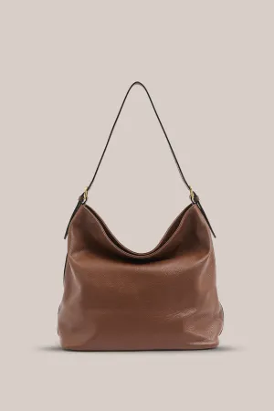 Serena Mocha Leather Hobo Bag