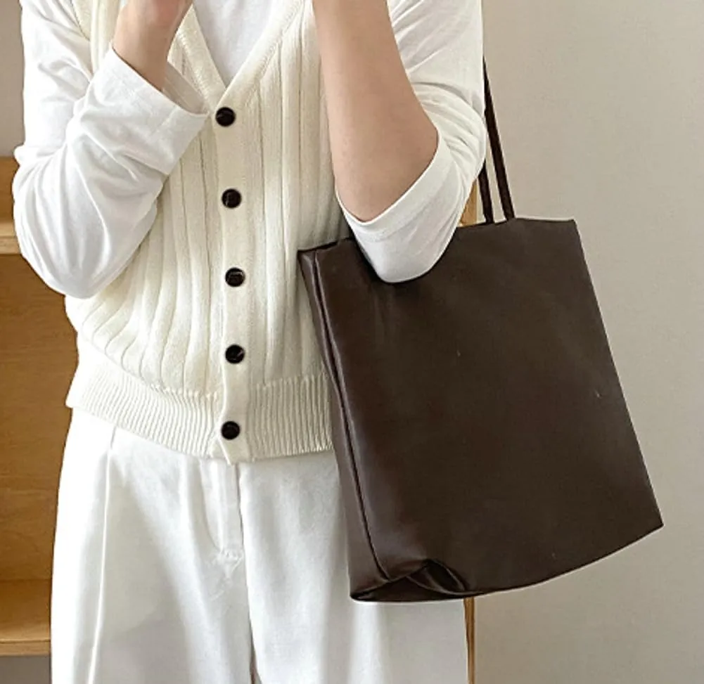 Shoulder Bag for Women Soft Leather Handbags Bucket Tote Bags Casual Work Purse Top Handle Ladies Satchel Bag Everyday