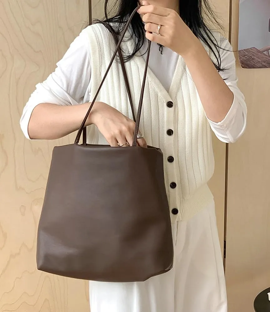 Shoulder Bag for Women Soft Leather Handbags Bucket Tote Bags Casual Work Purse Top Handle Ladies Satchel Bag Everyday