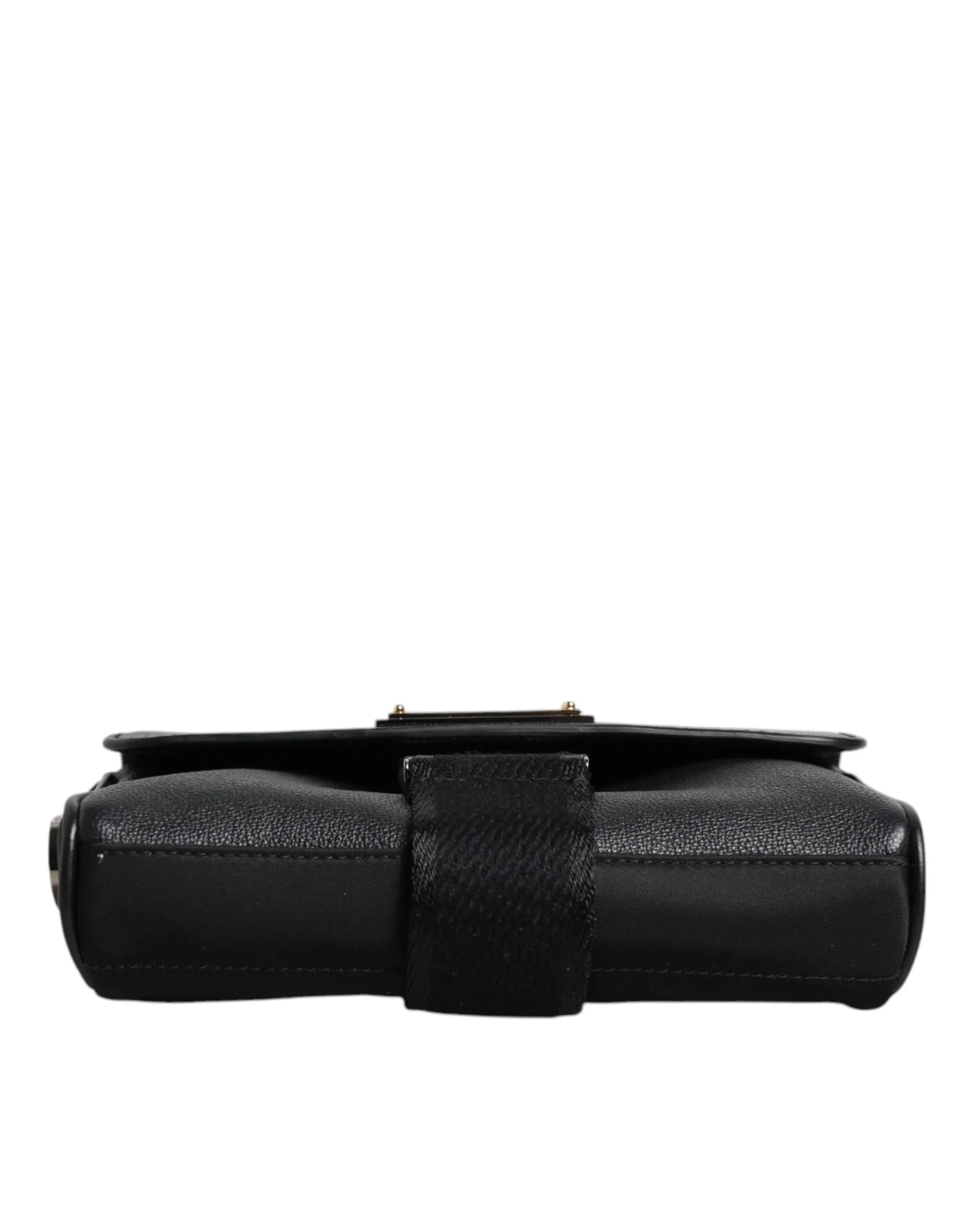 Shoulder Dolce Logo Gabbana Leather Black Bag Budget-friendly Large-scale promotion Buckled & Plaque Crossbody