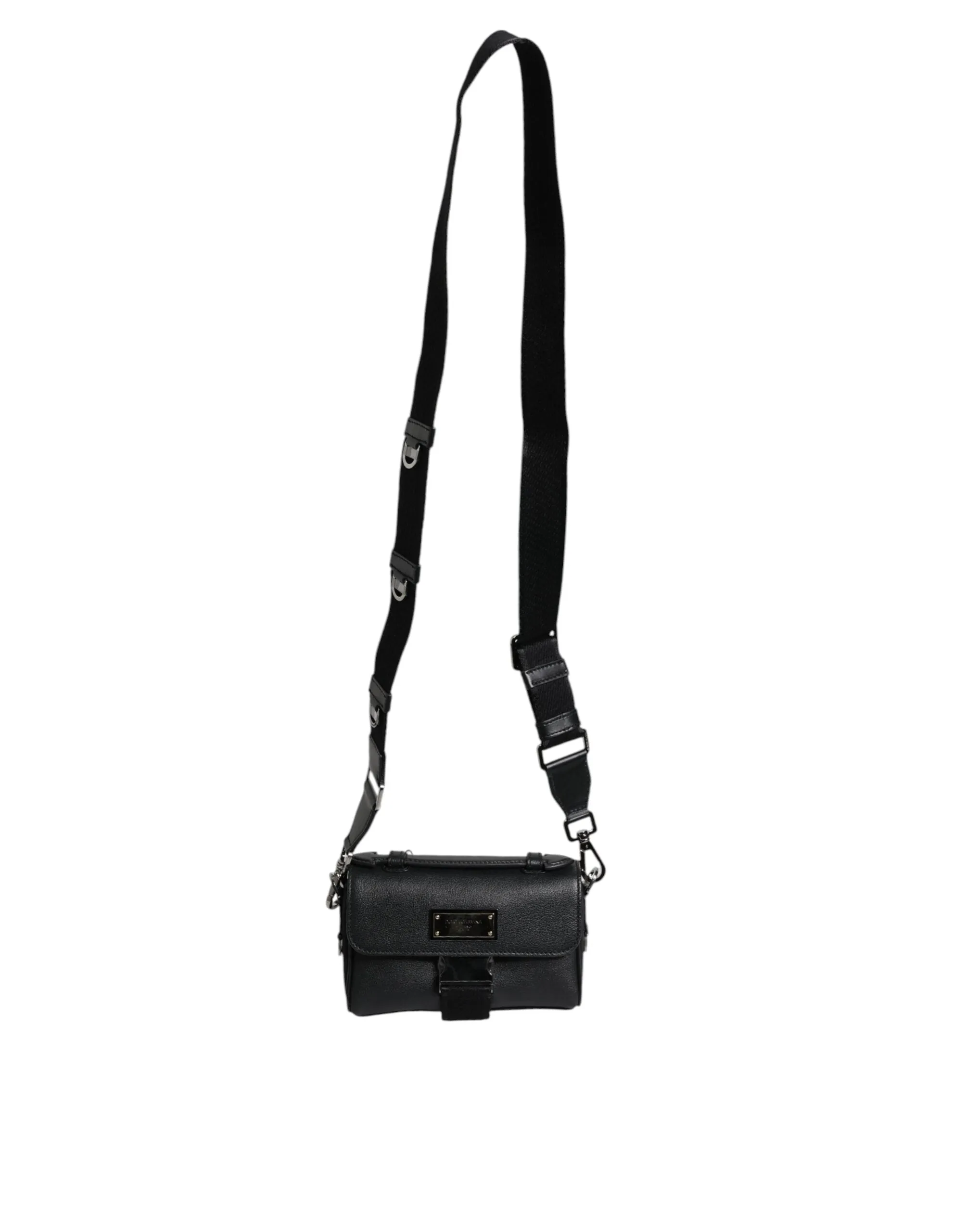 Shoulder Dolce Logo Gabbana Leather Black Bag Budget-friendly Large-scale promotion Buckled & Plaque Crossbody
