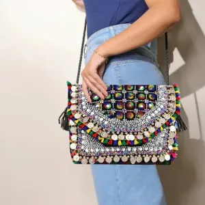 Sling Bag Boho Mirror Work Bag – Vibrant Ethnic Chic