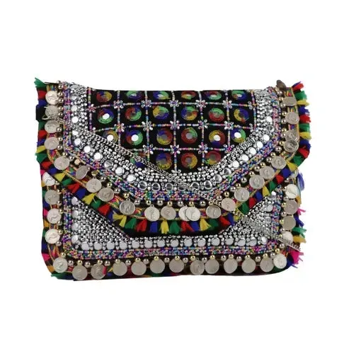 Sling Bag Boho Mirror Work Bag – Vibrant Ethnic Chic